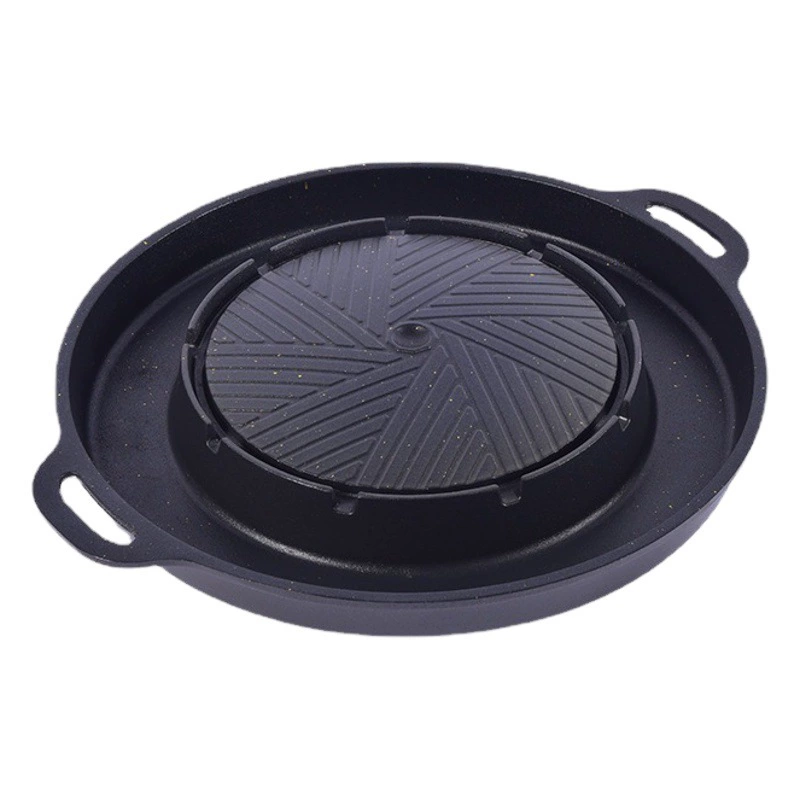 Интегрированный горшок для ополаскивания и запекания в Корейском стиле Сковорода для барбекю теппаньяки Картридж для барбекю с антипригарным покрытием Плита на открытом воздухе Maifan Stone Противень для выпечки Портативная