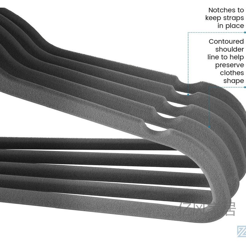 Perchas de Ropa Flocadas de Venta Caliente al por Mayor de Fábrica, Perchas Mágicas, Perchas de Plástico Antiarrugas para Adultos, Perchas Multifuncionales Antideslizantes