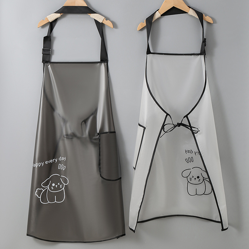 Transparent Waterproof Tpu Apron for Kitchen Men and Women, Home Cooking, Pet Aquatic Work Clothes, Swimming Pool, Customizable Log
