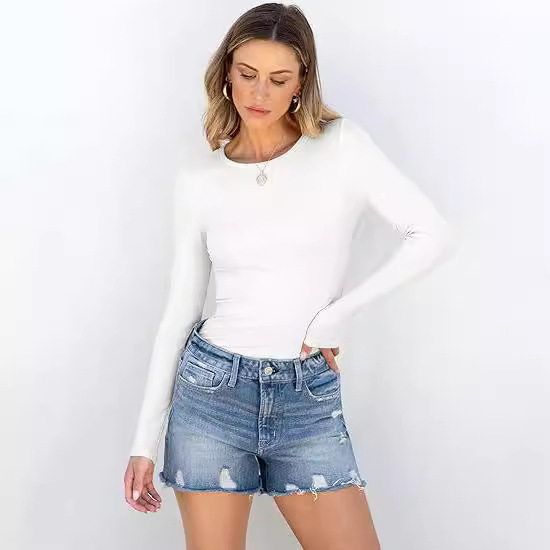Women's Long Sleeve Top Autumn Winter Outerwear Inner T-Shirt Milk Silk Polyester Base Layer Shirt_ecoleips.com