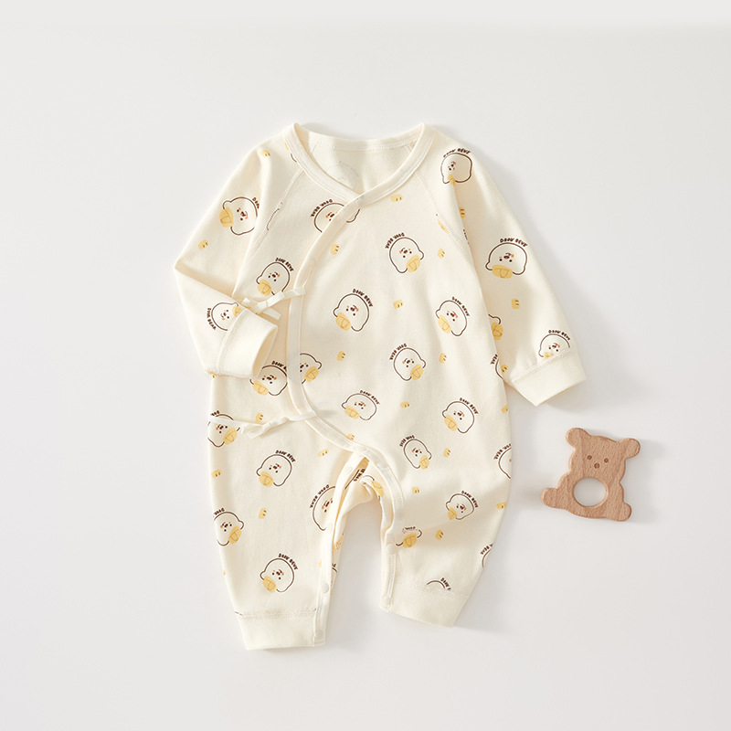 Chaqueta de mariposa de bebé recién nacido, mono de manga larga de algodón para bebés, modelos de primavera y otoño, mampara deshuesada de otoño para bebés recién nacidos