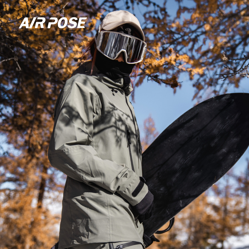 (2개) AIRPOSE2023 새로운 3L 하드 쉘 스키 세트 여자 싱글 보드 남자 더블 보드 방수 내마모성 세트 탑