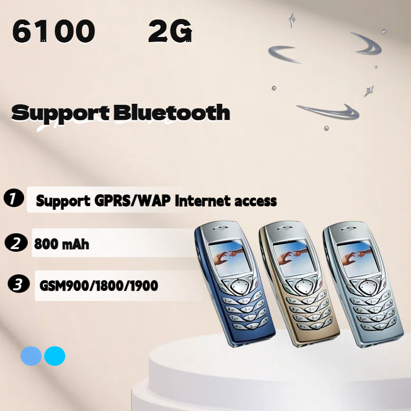 跨境 6100 彩屏低端手机 按键直板外国语言老人机