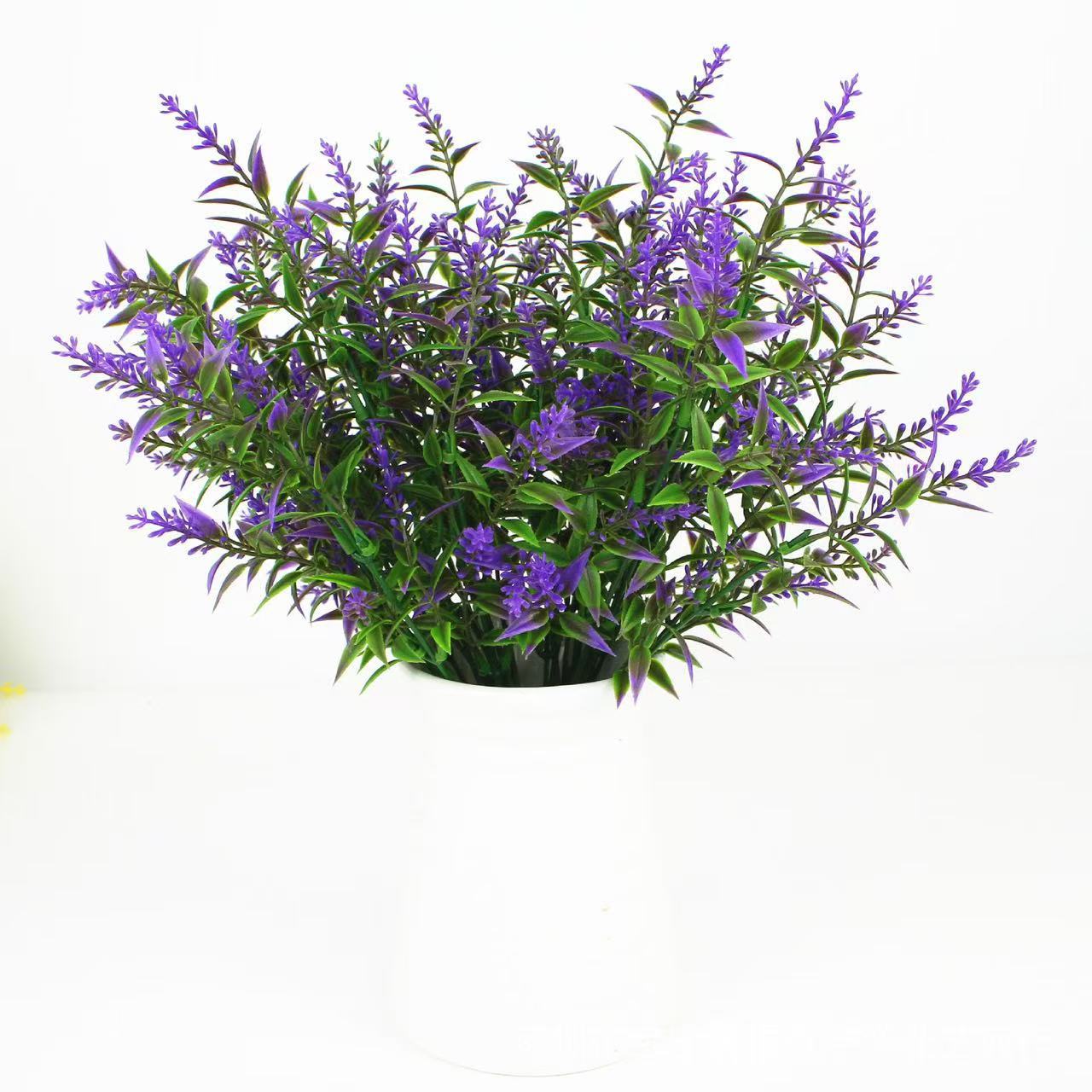 Flores simuladas lavanda flores falsas flores flores verdes en maceta floral decoración floral pared floral al por mayor espigas de trigo simuladas hierba de perro