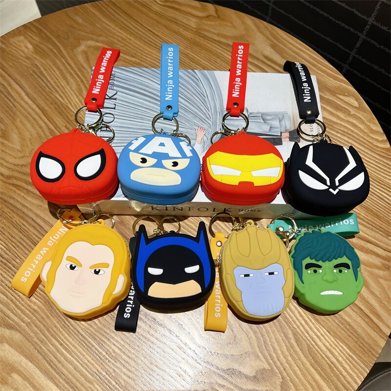 Creative Avengers Coin Purse Keychain Marvel Bag Pendant Trendy Cool Spiderman Key Bag Wholesale