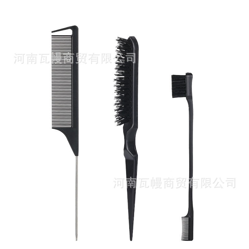 Combinador de pelo al por mayor set cepillo de cejas set de tres piezas portátil teñido de pelo 3 - Piece Hair Styling Comb