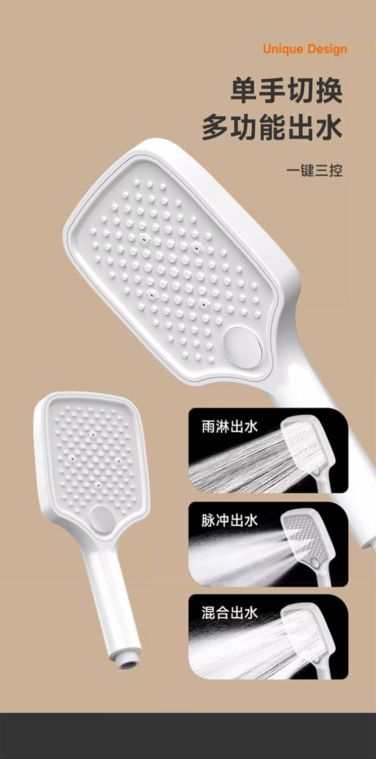 Universal cream white shower head set, home bath and bathroom, constant temperature bathroom, digital display pressurized, cross-border e-commerce undefined