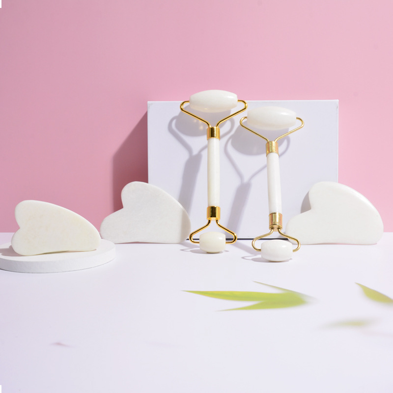 Cosmetic double-sided massager jade for face