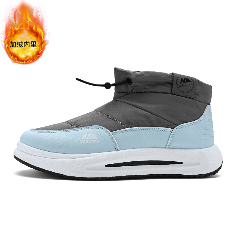 Botas de nieve para hombre 2024 invierno más terciopelo cálido noreste zapatos de algodón alto impermeable antideslizante abajo zapatos de pan para hombre