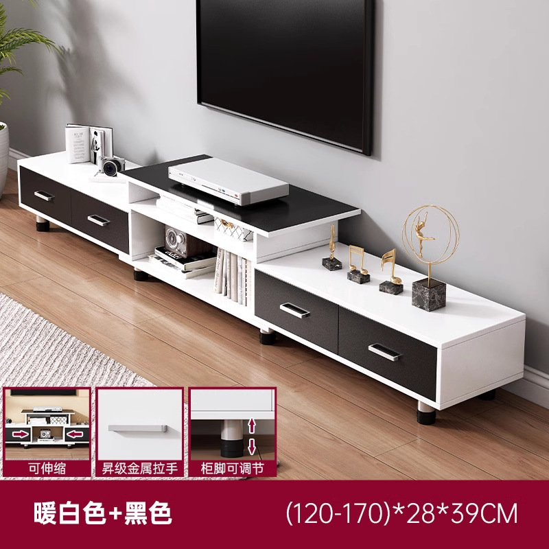 Gabinete de televisión moderno y simple sala de estar doméstica tipo piso retráctil 2024 nuevo gabinete de televisión de mesa de té combinación