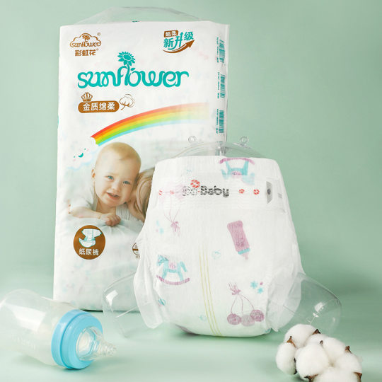 Factory foreign trade processing direct wholesale 56 pieces of simple ultra-thin baby diapers baby diaper pants