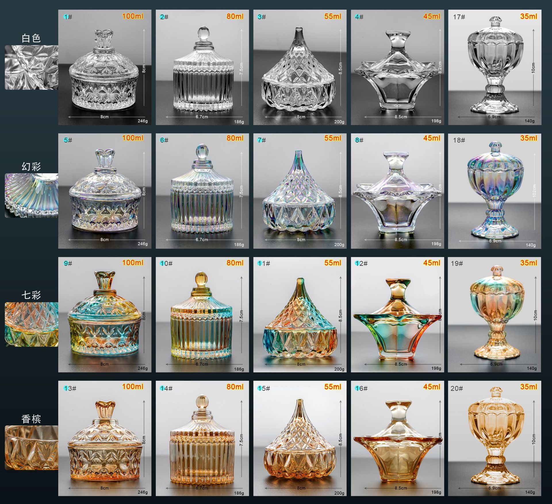 Manicura taza octogonal de la manicura taza de cristal con tapa de líquido Taza de manicura taza de la pluma de la taza de lavado de herramientas de manicura