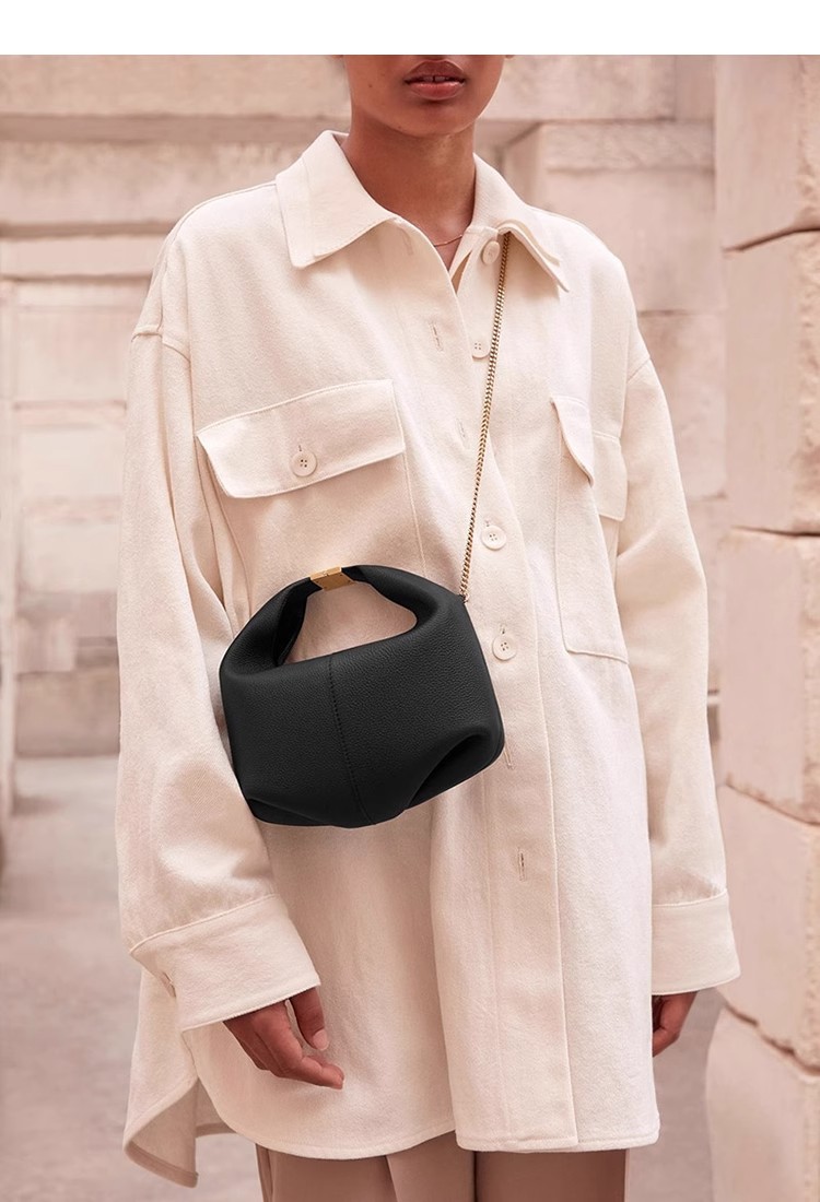 Fashionable Women's Lychee Leather Crossbody Dumpling Bag_voghion.com