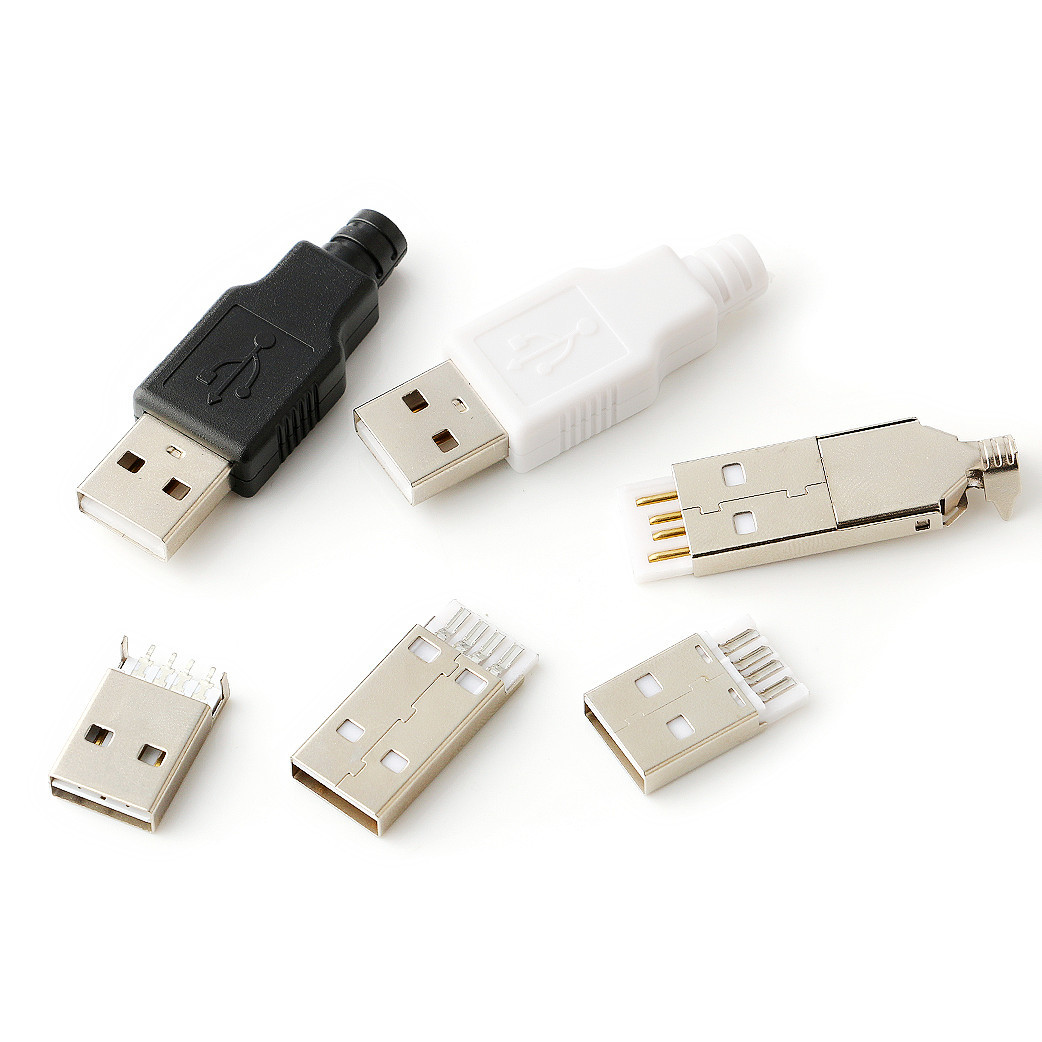 Supply and produce USB plug series AM chip card reader SMT copper end male black and white glue connector