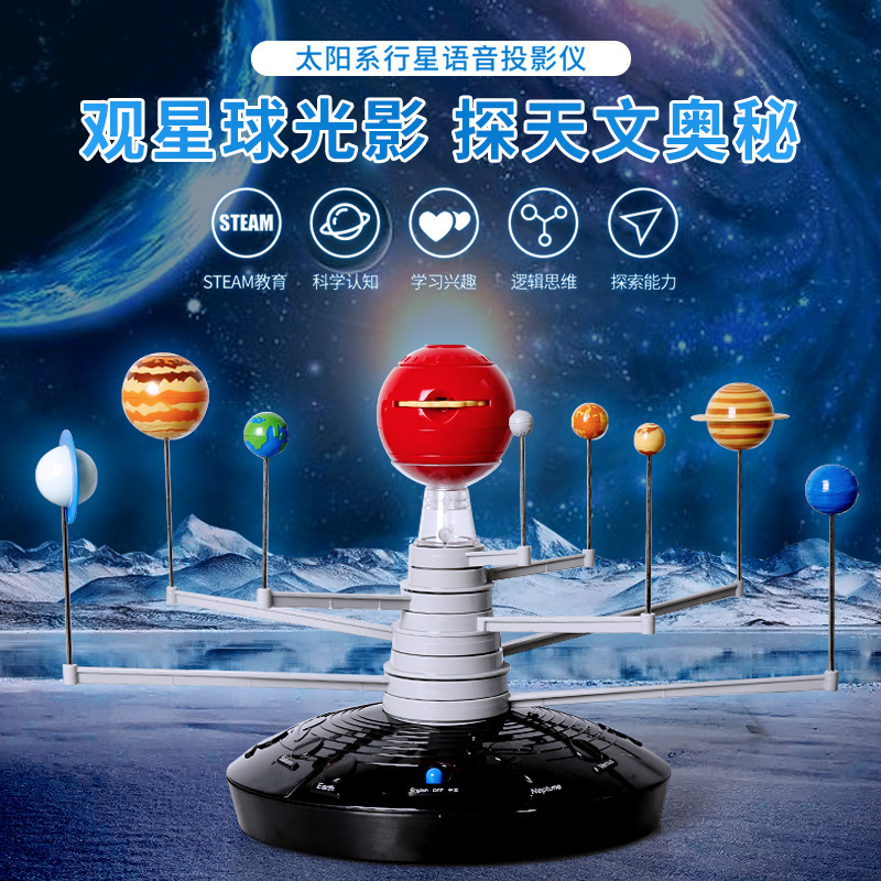 Solar System Eight Planets Model 3D Projection Electric Toy Children's Early Education Educational Learning Science diy Teaching Aid