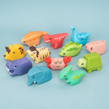 宝宝洗澡戏水沙滩玩具软胶侏罗纪恐龙婴幼儿喷水解压玩具儿童搪胶