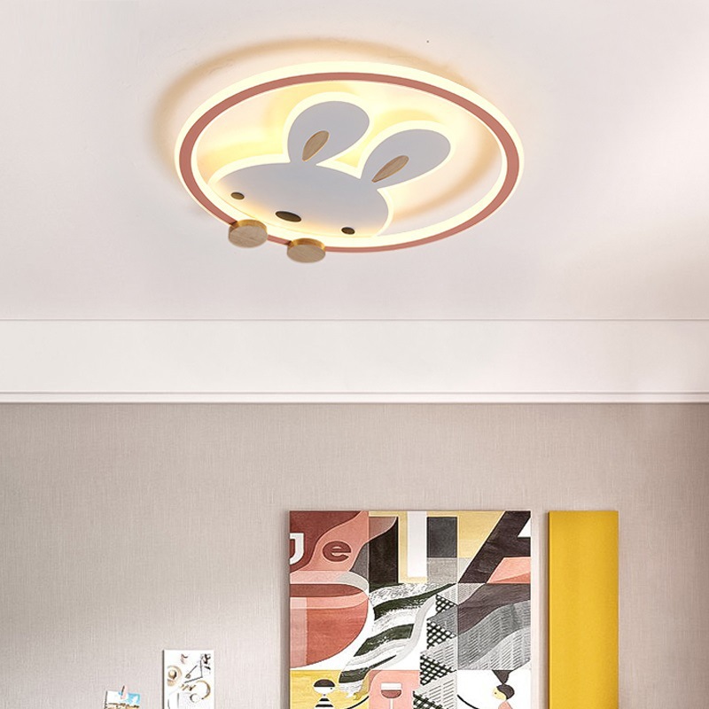 跨境儿童卧室灯简约现代创意男孩女孩卡通小兔子公主房间灯中山厂