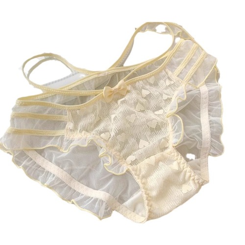 Love Tonight ~ Pure Desire Hollow Girls Sweet Lace Mesh Girls Summer Thin Breathable Seamless Panties for Girls