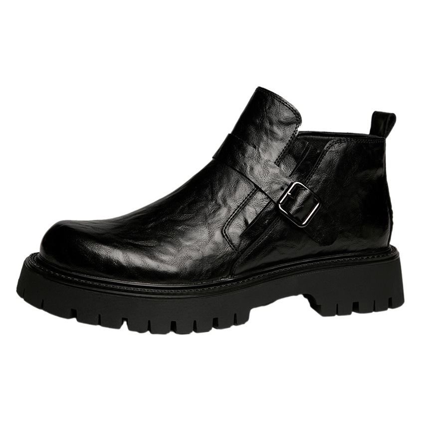 Martin boots men's fashion casual thick-soled short boots Joker Chelsea boots increased leather boots support a generation of hair
