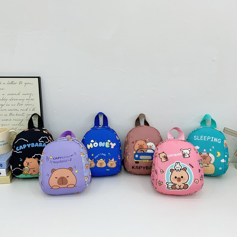 2025 nueva mochila infantil Capibala mochila para niños y niñas caricatura encantadora mochila escolar de moda