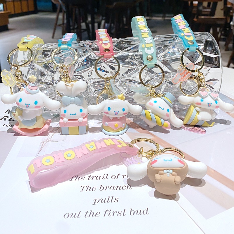 Creative Cartoon Cute Big Ear Dog Keychain Sanrio Couple Schoolbag Hanging Ornaments Net Celebrity Birthday Gift Wholesale