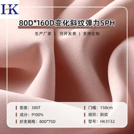 新品80DSPH*160DCEY变化斜纹弹力加厚加捻垂感女装涤纶布梭织面料