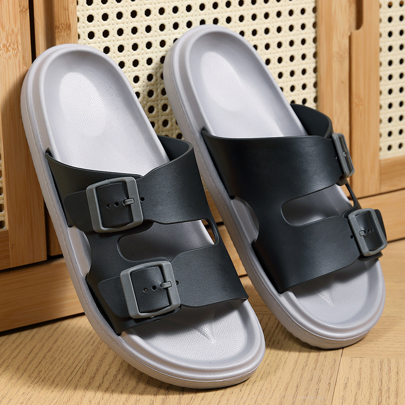 [Fabricante de origen] Nuevos zapatos de hombre de PVC Birken, zapatillas de una palabra, sandalias planas y zapatillas de todo fósforo de moda, zapatos de playa