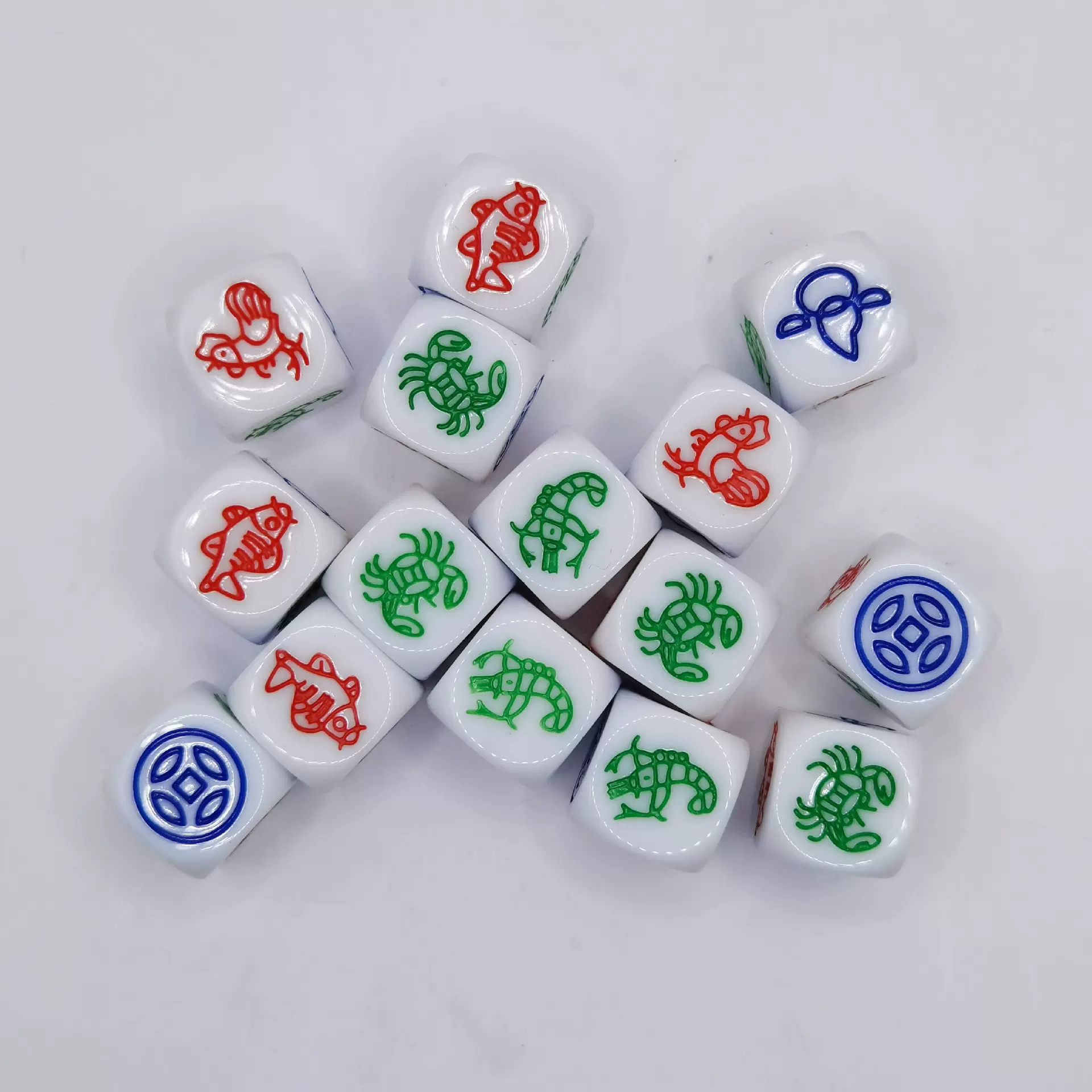 现货16号 25特大号鱼虾蟹骰子 雕刻携便筛子 色子 金钱葫芦鸡骰子