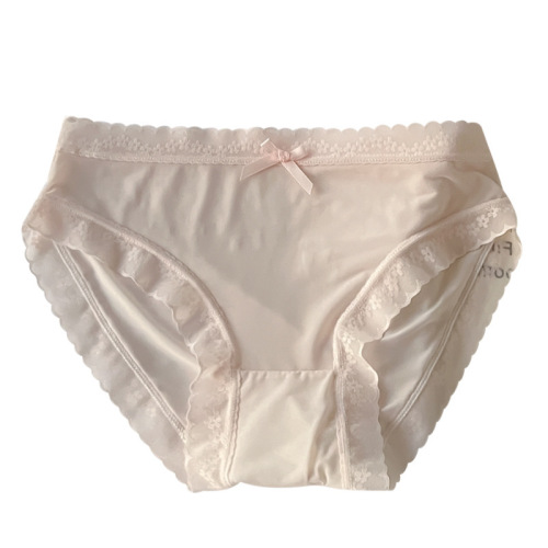 Dry-Evaporating Ice Silk Inner Thigh Briefs Sexy Pure Cotton Gauze Teenage Pure Desire Women Breathable Bare Sensation Face Mask Thin Triangle Pants