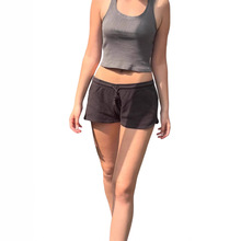 2025亚马逊跨境女装欧美系带高腰休闲直筒抽绳休闲纯色短裤三分