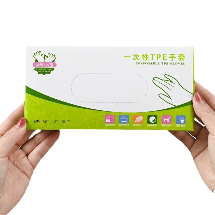 Guantes desechables de grado alimenticio Guantes de película TPE para el hogar Guantes engrosados y duraderos para la limpieza de la cocina, a prueba de aceite y a prueba de manchas