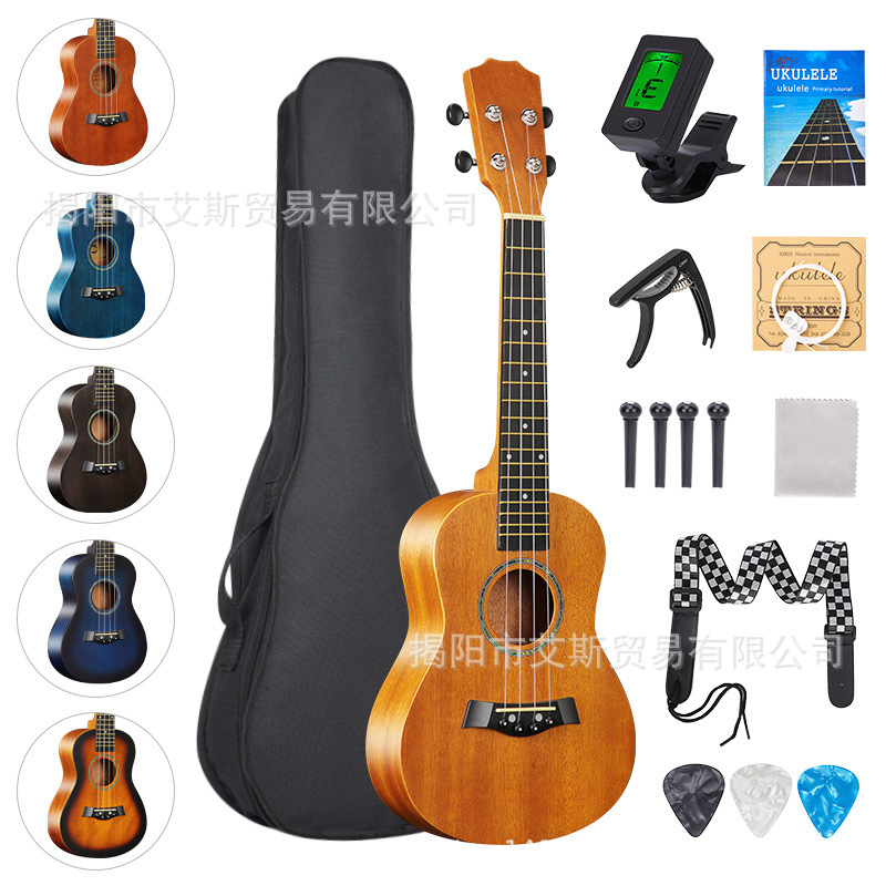 Mahogany Instrument 23inch Ukulele Beginner Ukulele Hawaiian Four-String Small Guitar Mahogany Instrument 23inch Ukulele Beginner Ukulele Hawaiian Four-String Small Guitar