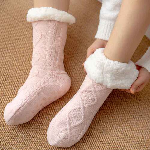 Floor socks, adult women's snow socks, carpet socks, home socks, plus pile carpet sleep socks, slippers, leg covers