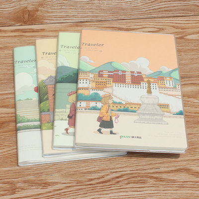 绿卡良品A5炫彩胶套笔记本 60张学生软抄本卡通文具创意本子批发|ms