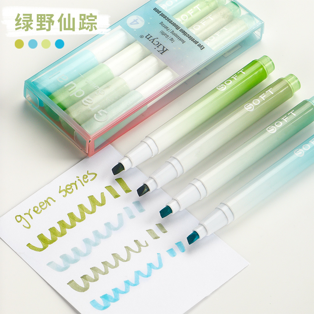 Conjunto de resaltador de color gradiente estudiantes de marca de resaltador de gran capacidad de bolígrafo creativo al por mayor