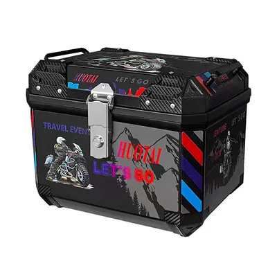 Factory Direct Sales Electric Vehicle Motorcycle trunk - black-with-decals