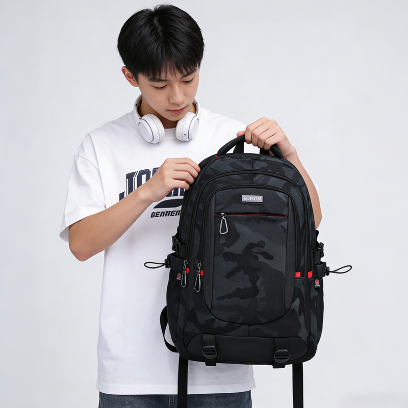 Edison Junior High School Schoolbag Large Capacity Backpack Multi-compartment Water-repellent Senior high school Student Backpack Edison Junior High School Schoolbag Large Capacity Backpack Multi-compartment Water-repellent Senior high school Student Backpack