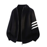 2026秋季新款时尚针织开衫男长袖运动风格宽松圆领青少年毛衣，男装针织衫/毛衣，星座614