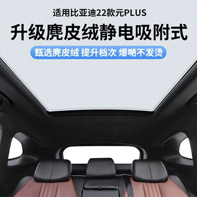 Suitable for Byd 22-25 Yuan Plus Models, Static Cling Sunshade Curtain for Sunroof, Sun Protection, Privacy Sunshade, Non-Transparent