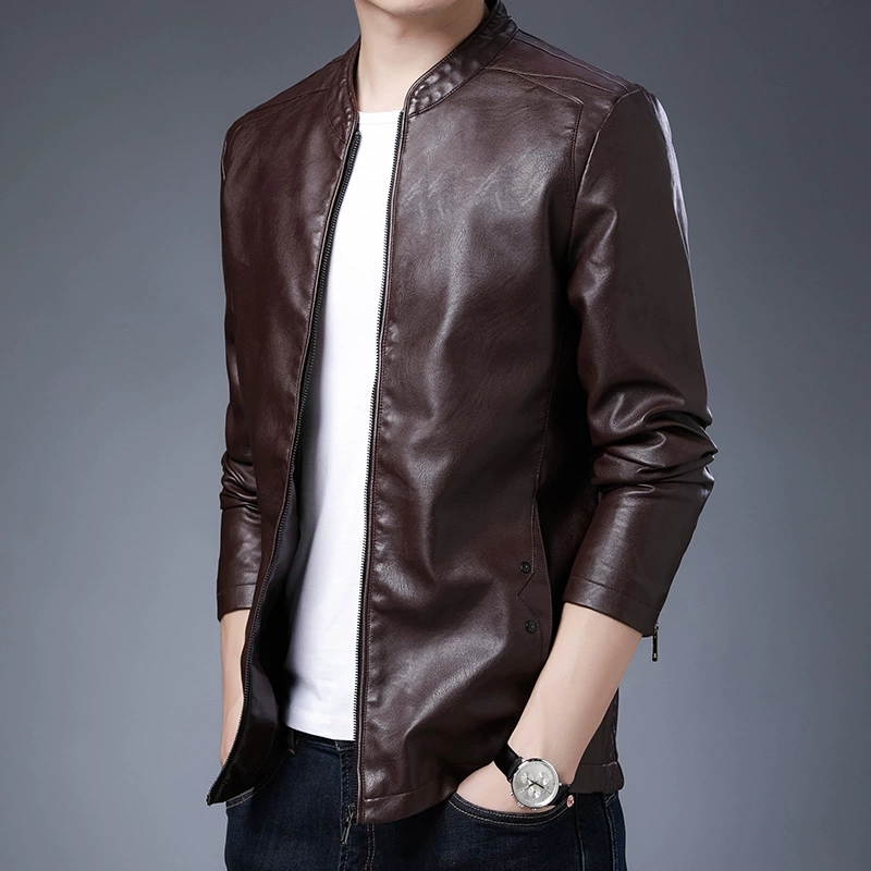 Demi-season fashionable polyurethane jacket for leisure, Korean style
