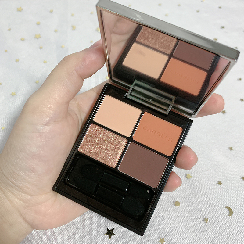 翠黛蕴彩四色眼影盘 高光防汗不易托色大地色带眼影刷加工定制oem