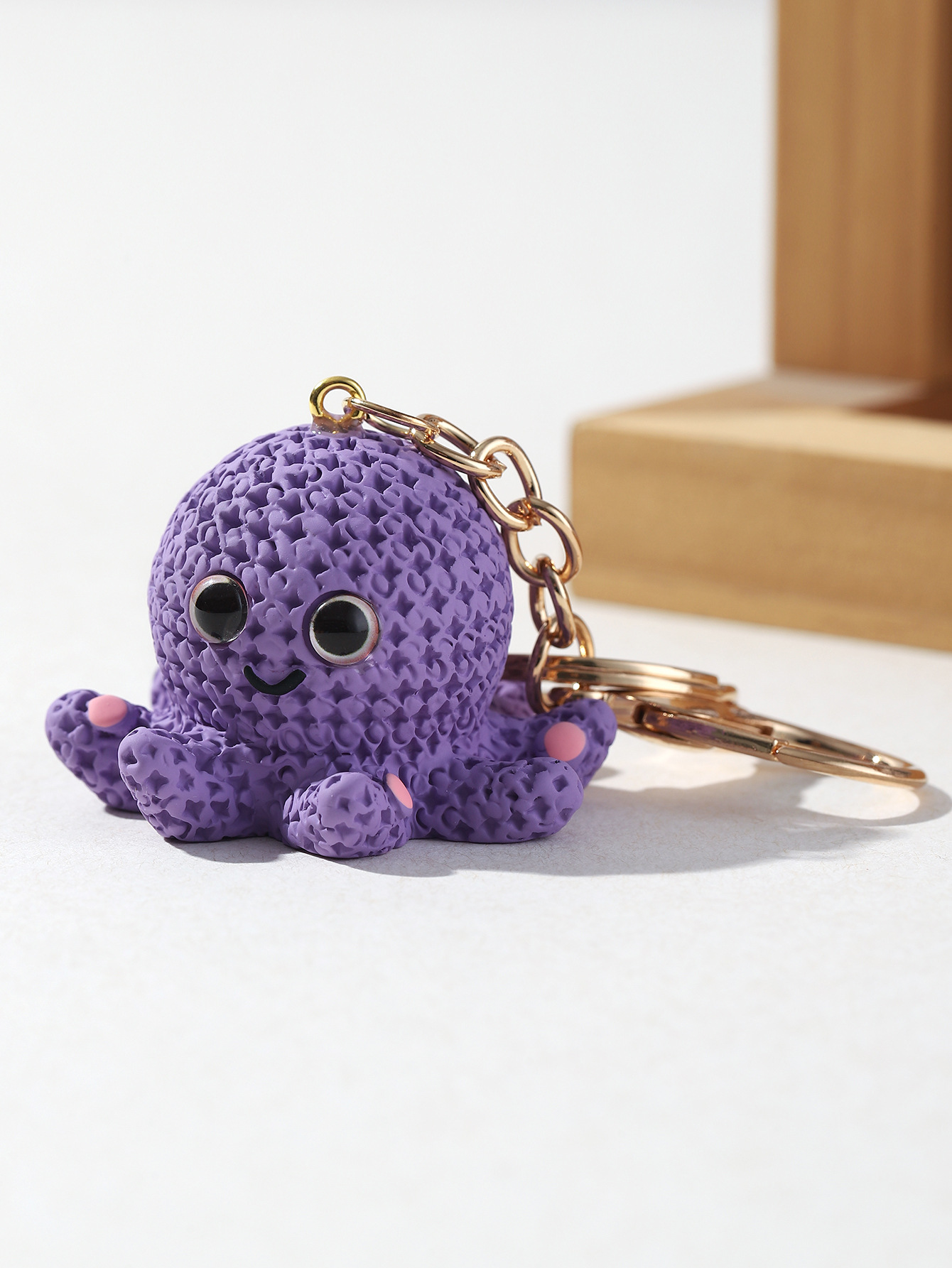 Cute Octopus Resin Women's Bag Pendant Keychain display picture 5