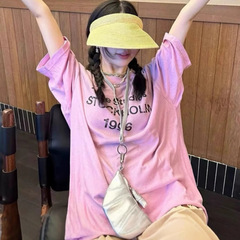 オリジナル品質 Acne25 新作春夏ルーズカジュアルダーティーウォッシュオールドレタープリントユニセックス T