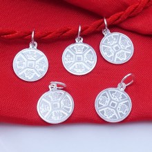 990纯银配件diy足银长命富贵小挂件配件饰品编手链平安 电商引流