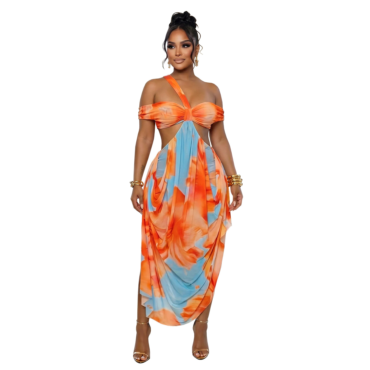 C7731 Aliexpress transfronterizo Amazon 2026 nuevo vestido de impresión de playa sexy de verano image 7