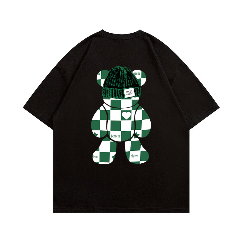 Women's Clothing White bear t shirt women's combed cotton large size fat mm slim oversize short sleeve ins foreign style Hong Kong style niche T_voghion.com