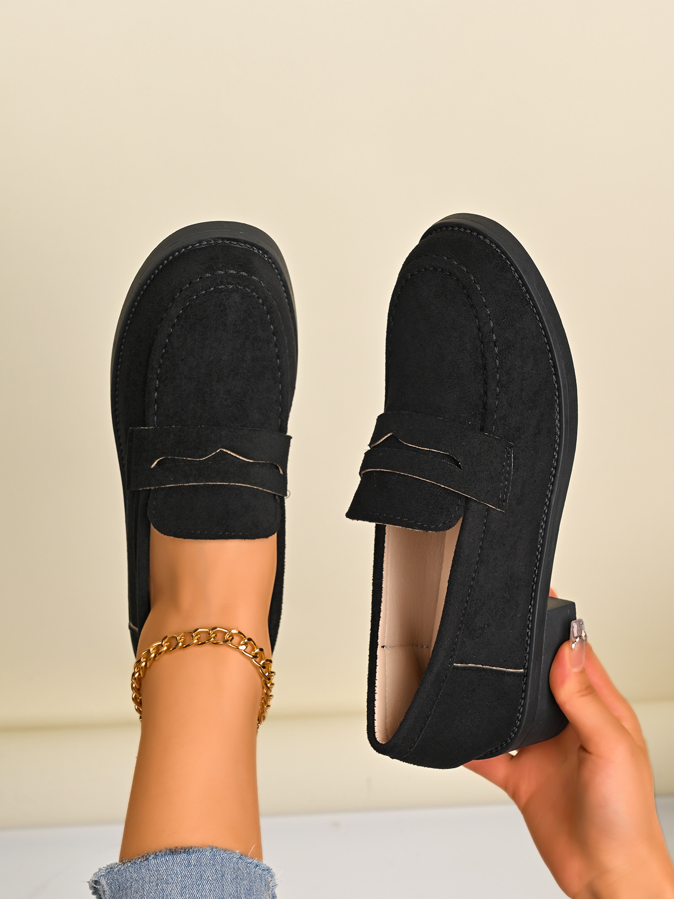 Damen-Slipper im britischen Retro-Stil, niedrig geschnitten, neue Frühlingskollektion_voghion.com