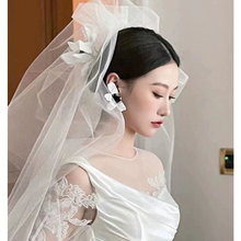 新款超仙花朵头饰韩式新娘头纱发饰婚纱礼服旅拍结婚配饰高级感