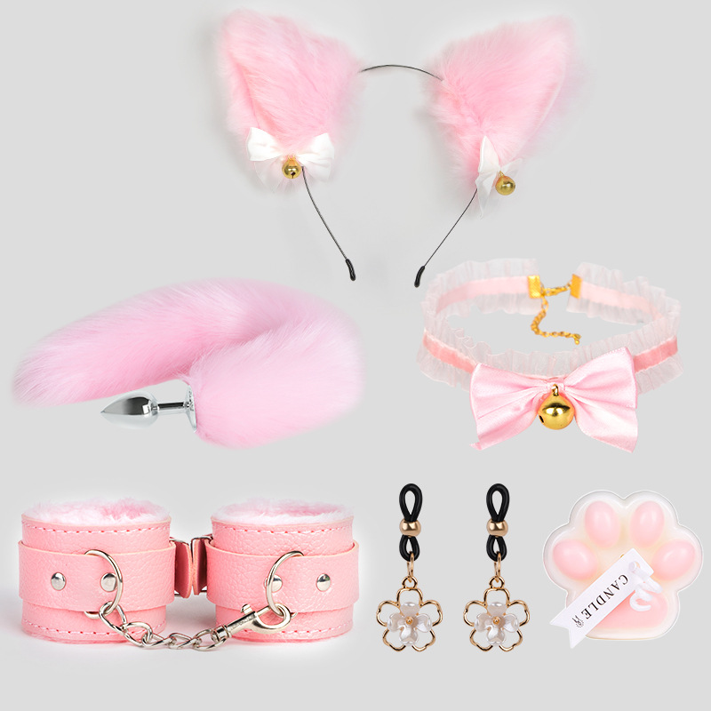 Sm趣味道具セット福瑞制御束縛調教道具尻尾肛門プラグ首輪手錠乳クリップ成人用品