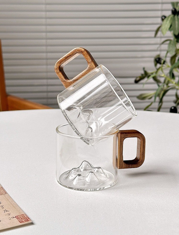 90g Weight Water Bottles Kitchen and drinking utensils 1 Piece Quantity Daily Occasion Glass Material Mountain Pattern Casual Style Casual Mountain Glass Water Bottles 1 Piece 1